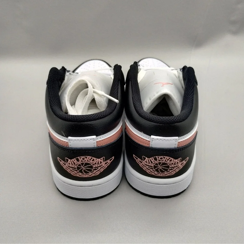Air Jordan 1 Low Black White Rust Pink Sneakers 553558-034 Mens Size 7.5‎ New